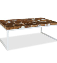 Couchtisch Teak Harz 110x60x40 cm