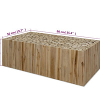 Couchtisch Echtes Teakholz 90x50x30 cm