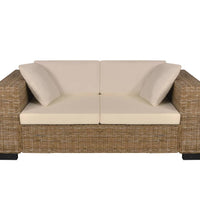 Sofa-Set 2-Sitzer und 3-Sitzer Echtes Rattan