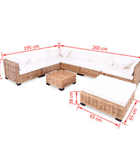 Sofagarnitur 27-tlg. Natürliches Rattan