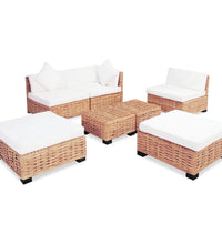 Sofagarnitur 18-tlg. Natürliches Rattan