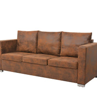 Sofa 3-Sitzer 191x73x82 cm Wildleder-Optik