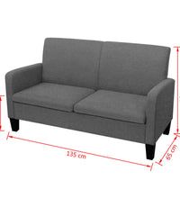 2-Sitzersofa 135 x 65 x76 cm Dunkelgrau
