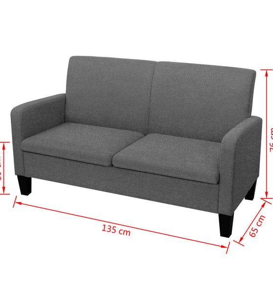 2-Sitzersofa 135 x 65 x76 cm Dunkelgrau