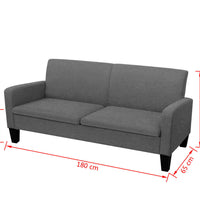 3-Sitzersofa 180 x 65 x 76 cm Dunkelgrau