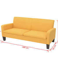 3-Sitzersofa 180 x 65 x76 cm Gelb