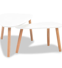 2-tlg. Couchtisch-Set Massivholz Kiefer Weiß