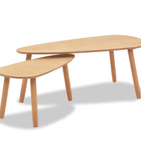 2-tlg. Couchtisch-Set Massivholz Kiefer Braun