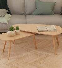 2-tlg. Couchtisch-Set Massivholz Kiefer Braun