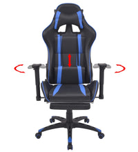 Neigbarer Racing-Bürostuhl mit Fußstütze Blau