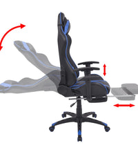 Neigbarer Racing-Bürostuhl mit Fußstütze Blau