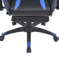 Neigbarer Racing-Bürostuhl mit Fußstütze Blau