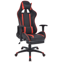 Neigbarer Racing-Bürostuhl mit Fußstütze Rot