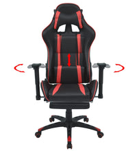 Neigbarer Racing-Bürostuhl mit Fußstütze Rot