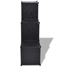 Regalsystem Würfel-Regal mit 6 Fächern Schwarz