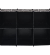 Regalsystem Würfel-Regal mit 6 Fächern Schwarz