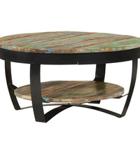 Couchtisch mit Ablage Altholz Massiv 65x32 cm