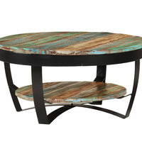 Couchtisch mit Ablage Altholz Massiv 65x32 cm