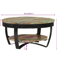 Couchtisch mit Ablage Altholz Massiv 65x32 cm