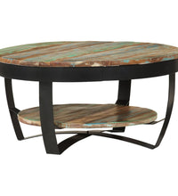 Couchtisch mit Ablage Altholz Massiv 65x32 cm