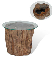 Couchtisch Teak Glas 50x40 cm