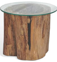 Couchtisch Teak Glas 50x40 cm
