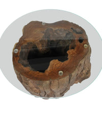 Couchtisch Teak Glas 50x40 cm