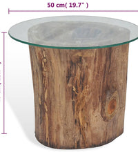 Couchtisch Teak Glas 50x40 cm