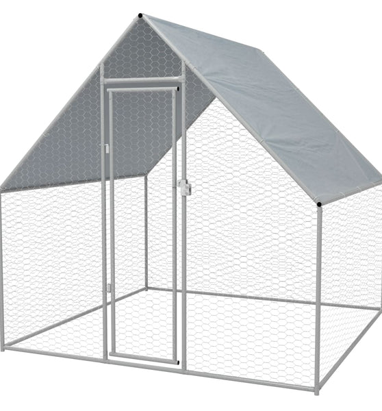 Outdoor-Hühnerkäfig 2x2x1,92 m Verzinkter Stahl
