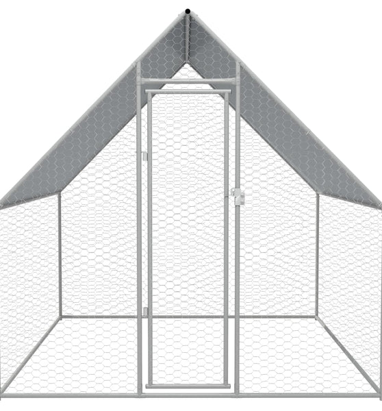 Outdoor-Hühnerkäfig 2x2x1,92 m Verzinkter Stahl