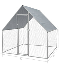 Outdoor-Hühnerkäfig 2x2x1,92 m Verzinkter Stahl