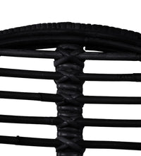 Esszimmerstühle 2 Stk. Natur Rattan Schwarz