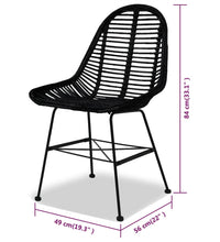 Esszimmerstühle 4 Stk. Natur Rattan Schwarz