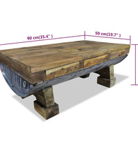Couchtisch Gemischtes Altholz 90x50x35 cm