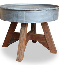 Couchtisch Gemischtes Altholz 60x45 cm Silbern