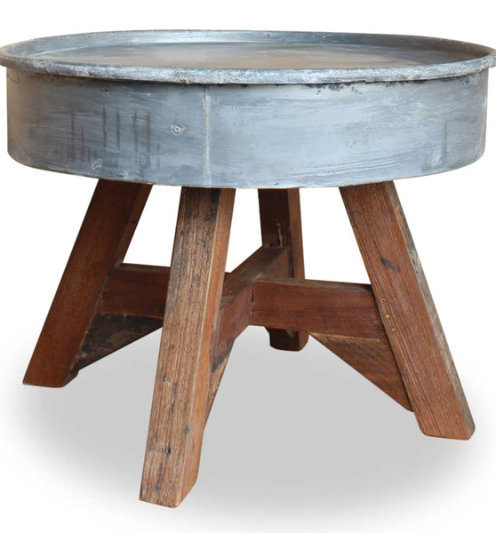 Couchtisch Gemischtes Altholz 60x45 cm Silbern