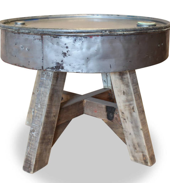 Couchtisch Gemischtes Altholz 60x45 cm Silbern