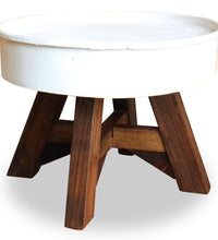 Couchtisch Altholz Massiv 60x45 cm Weiß