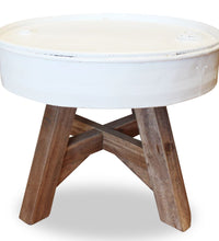 Couchtisch Altholz Massiv 60x45 cm Weiß