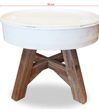 Couchtisch Altholz Massiv 60x45 cm Weiß