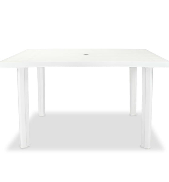 Gartentisch Weiß 126 x 76 x 72 cm Kunststoff