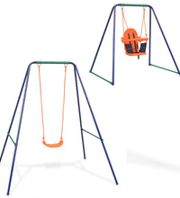 2-in-1 Einzelschaukel und Babyschaukel Orange