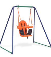 2-in-1 Einzelschaukel und Kleinkinderschaukel Orange