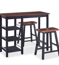 Bar Set 3 Stück MDF Schwarz