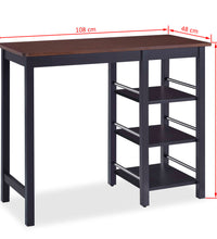 Bar Set 3 Stück MDF Schwarz