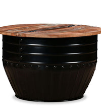 Couchtisch Altholz Massiv Schwarz Trommelform