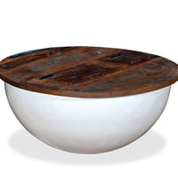 Couchtisch Altholz Massiv Weiß Schalenform