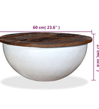 Couchtisch Altholz Massiv Weiß Schalenform