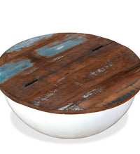 Couchtisch Altholz Massiv Weiß Schalenform