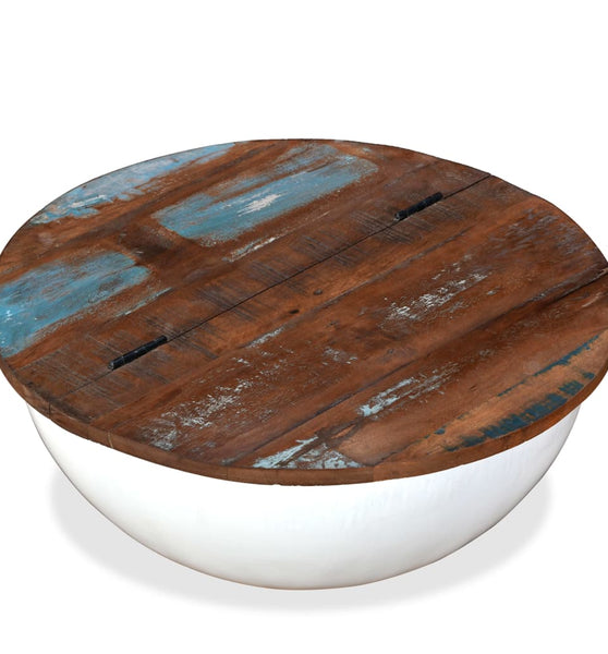 Couchtisch Altholz Massiv Weiß Schalenform